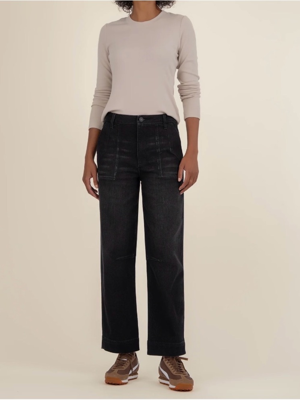 Kut from the Kloth Ashton Barrel Leg Black Jeans